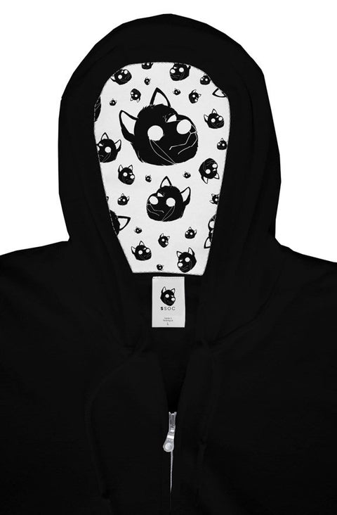 Bark Side - Lined Zip Hoody w/ Arm Embroidery